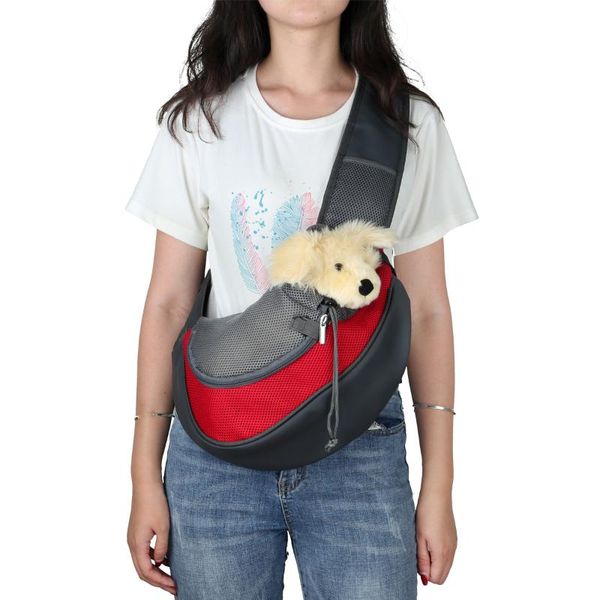 

dog car seat covers purppy pet mesh sling carrier bag for small cat adjustable padded strape pocket shoulder travel bike hiking accessories