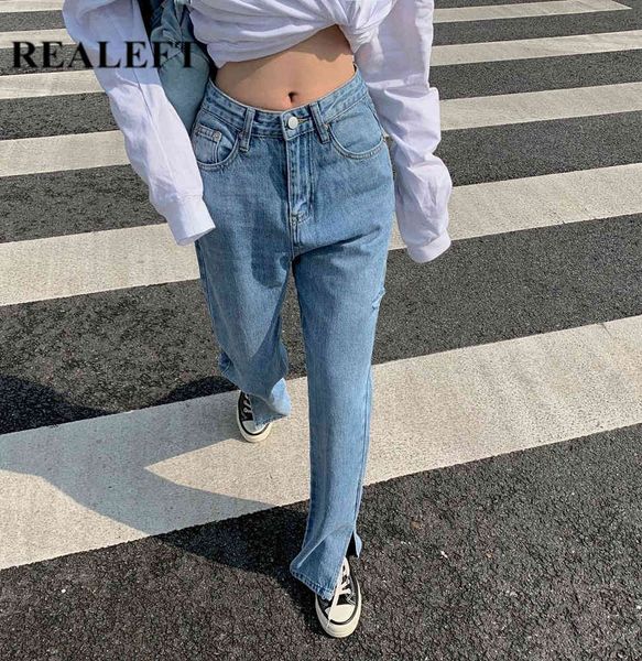 

spring summer women jeans fashion high waist casual loose straight ladies trousers wide-legged pants female 210428, Blue