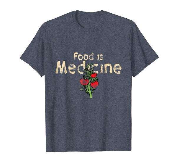 

food is medicine, nutrition foodie tomato fitness t-shirt, White;black