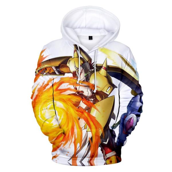 

men's hoodies & sweatshirts mens digimon adventure wargreymon 3d kpop oversized hoodie korean casual kids fashion soft cool, Black