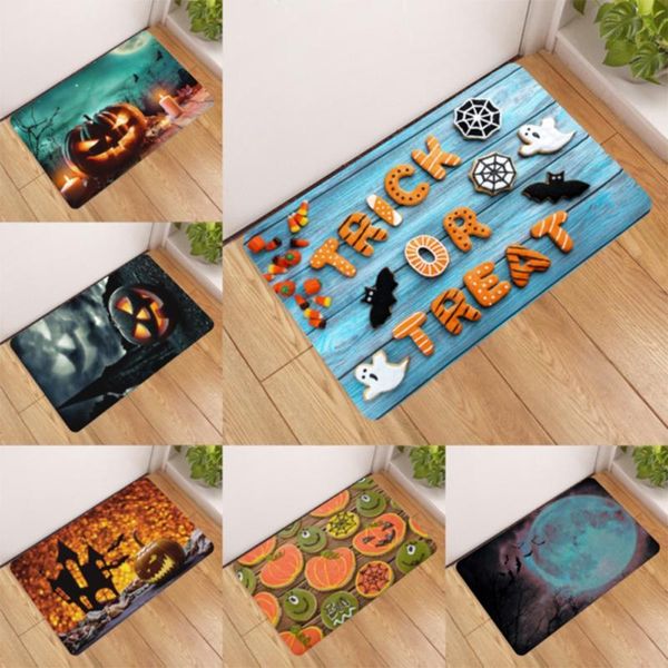 

carpets halloween floor mat washable pumpkin rug bath mats foot pad home decor non-slip kitchen bathroom living room