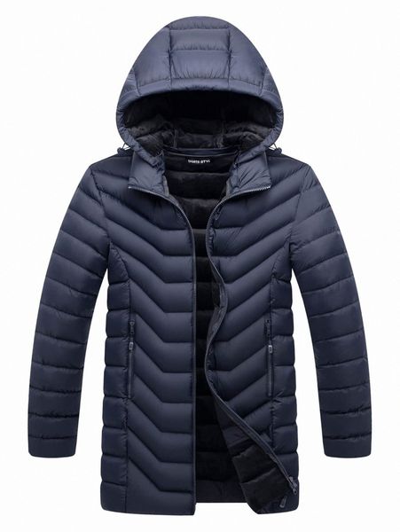 

men thermal lined drawstring hooded puffer coat i46c#, Black;brown