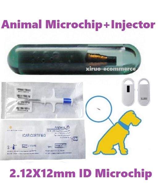 500sets não-médico Cão de controle de cartão Tag ID Chip FDX-B Implantable RFID Microchip Transponder com injector para cães gatos peixes