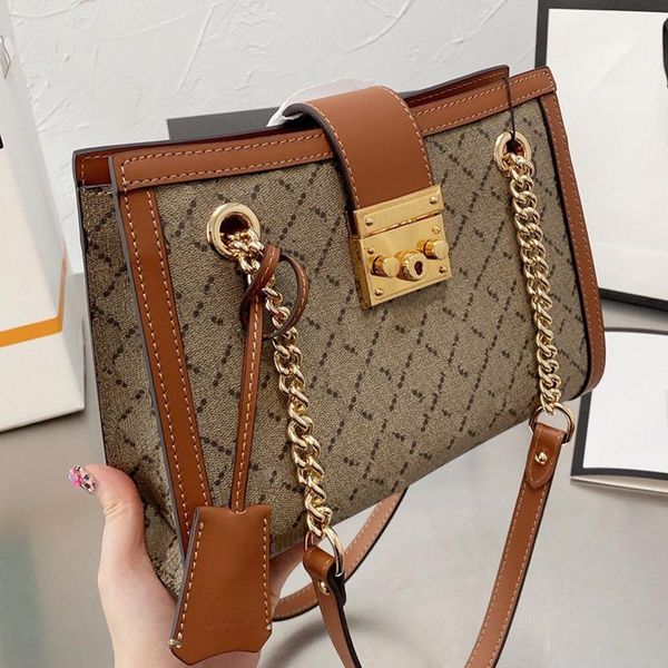 Классическая ручная сумка Padlock Luxurys Designers Letters Bags Chain Canvas Shoulder Bag Totes Handbag