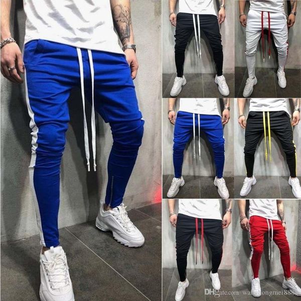 

men's pants hirigin harajuku fashion mens joggers slim pencil hip hop streetwear clthes 2021 men sweatpants track pant, Black