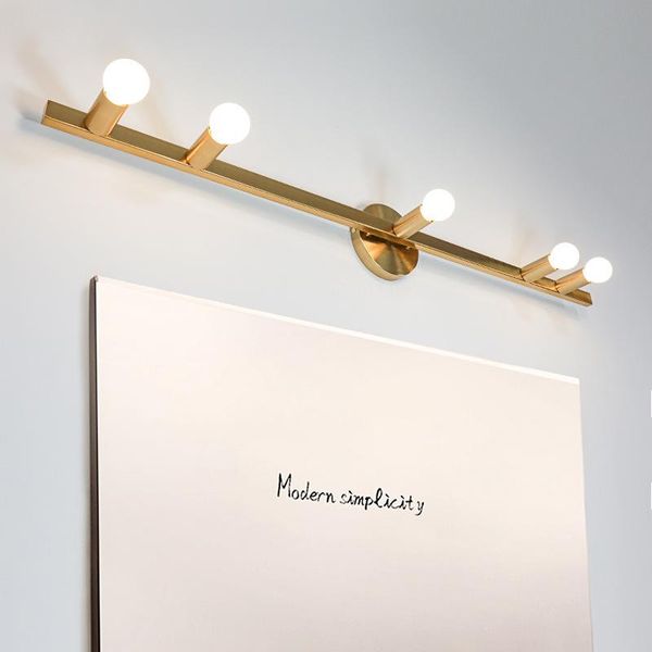 

wall lamp simple golden mirror front led creative nordic bathroom cloakroom living room bedroom bedside light fixture