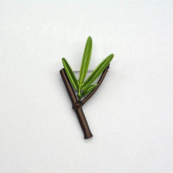 

pins, brooches fashion green bamboo brooch retro wild pin ladies shawl buckle jewelry plant for men's suit ornament, Gray