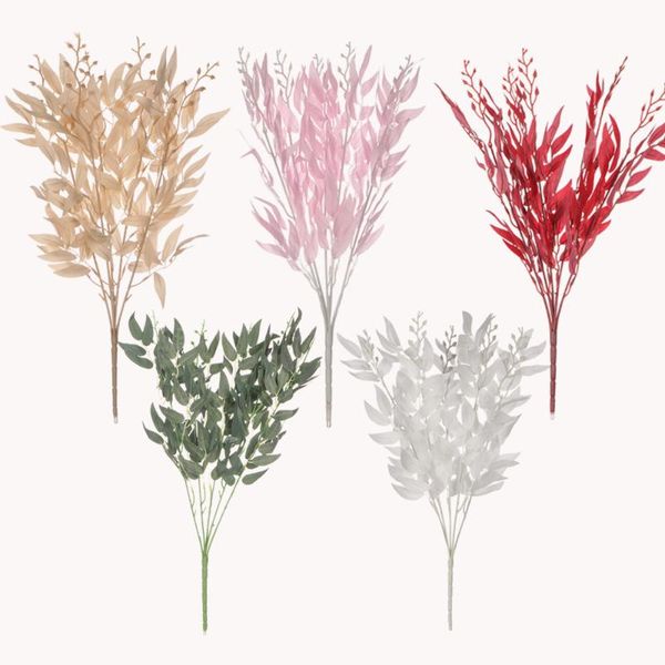 

bouquet artificial fake silk flower leaf plant eucalyptus mixed greenery wedding xmas wreath home decor decorative flowers & wreaths