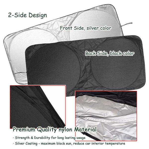

universal car windshield sunshade adjustable 150*70cm accessory anti-uv