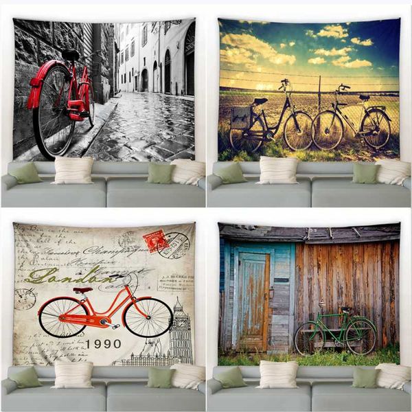 

tapestries bike tapestry retro landscape wall hanging big sandy beach picnic throw rug blanket camping tent travel sleeping pad
