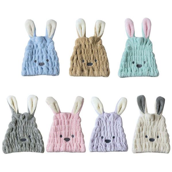 

shower caps 20rc cute long ear dry hair bath towel absorbing drying turban hat