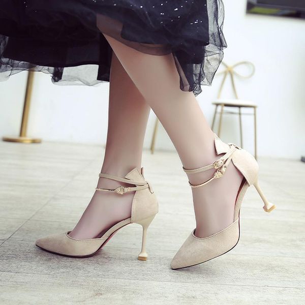 

dress shoes 2021 korean pointed stiletto high heels simple fashion shallow mouth womens temperament elegant single, Black