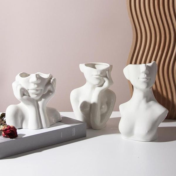 

vases nordic female body model ceramic flower vase art deco cabin decor shelf showpiece living room creative device