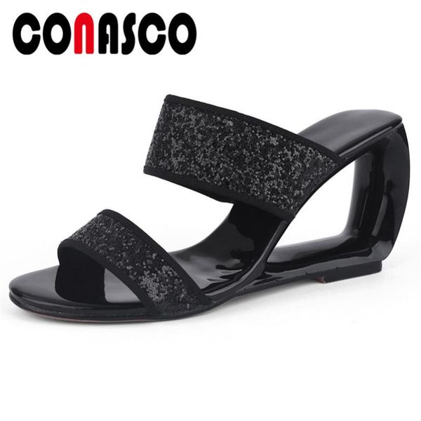 

gladiator slippers women fashion brand design elegant fretwork high heels summer sandals shoes woman concise, Black