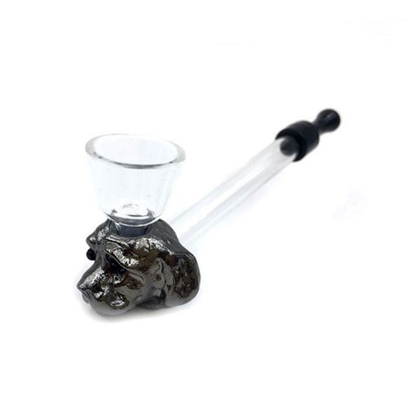 Pratiche pipe in metallo per fumatori, in lega di zinco, in vetro, accessori per sigarette da 109 mm