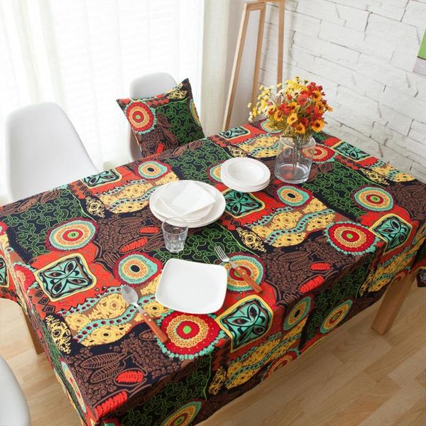 

table cloth red tablecloth exotic style printing cotton linen holiday coffee cover