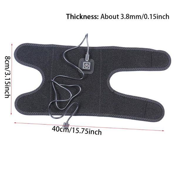 

rechargeable pain relief heat cold therapy joint heated elbow brace adjustable sprained 3 level temperature health care & knee pads, Black;gray