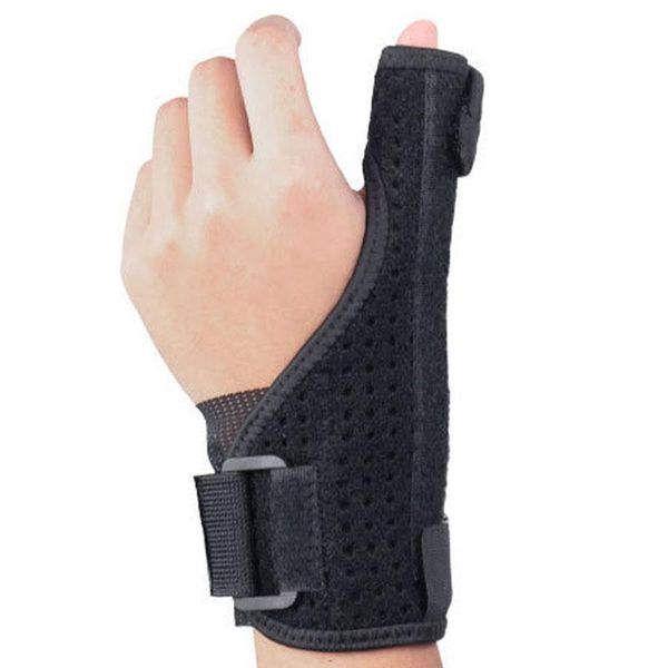 

steel support wrist guard sprain fracture tenosynovitis thumb protector prevention of removable ventilation, Black;red