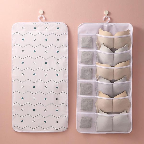 

foldable wardrobe organizer wall door hanging organiser bra underwear socks storage bags multi pockets