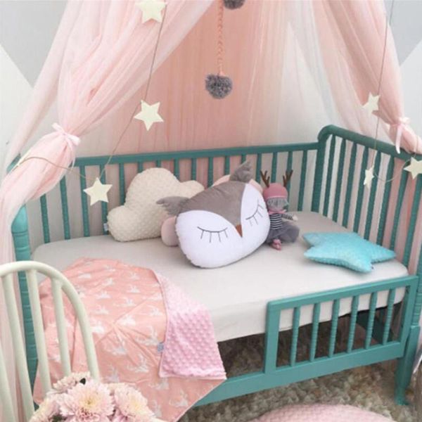 

crib netting baby bed foldable mosquito net kids bedding dome crown hanging canopy curtain princess play tent girl cribs room decoration