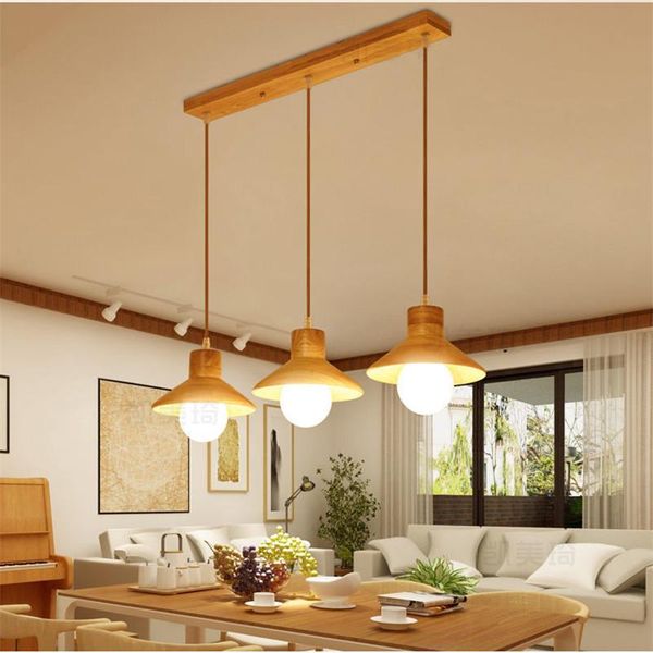 

pendant lamps japanese style wooden chandeliers three-head personality restaurant coffee shop milk tea solid wood lamp