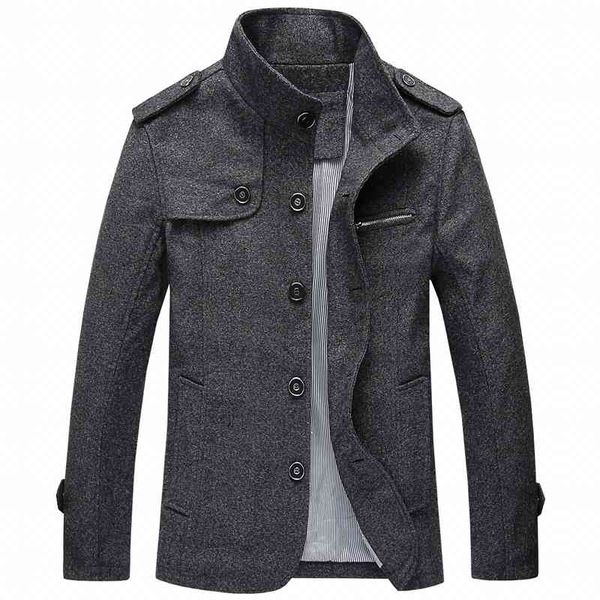 

men's suits & blazers fashion mens wool coat male autumn winter jacket man business casual brand clothing overcoat mandarin collar, White;black