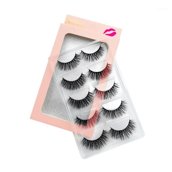 

natural hair long eyelashes thick faux mink lashes dramatic makeupfalse 5 pairs volume lash wispy fake1