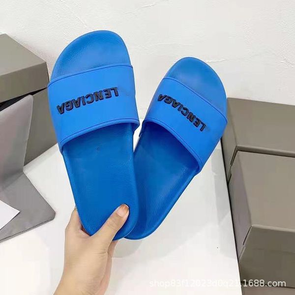 

2021 new slippers b family paris walk show one line beach slippers couple style mother sandals ysj, Black