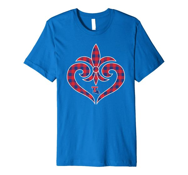 

louisiana tech bulldogs patterned heart t-shirt - apparel, White;black