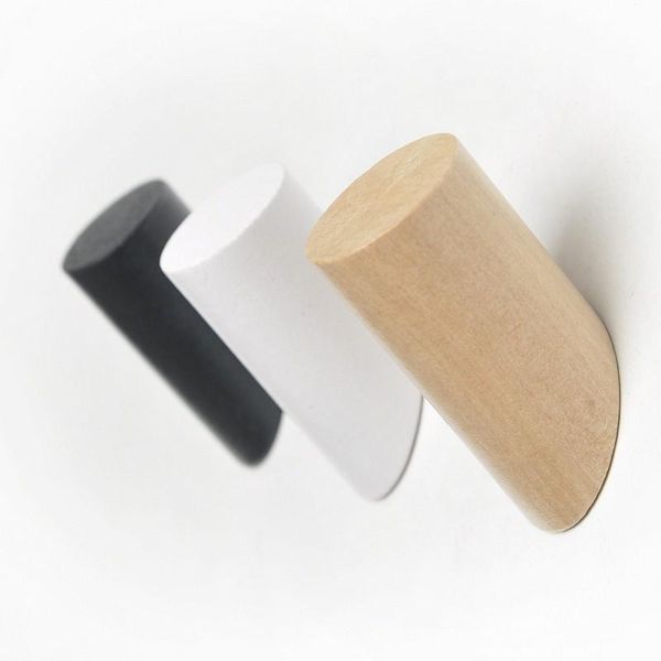 

hooks & rails sqinans natural wood clothes hanger wall mounted coat hook decorative key holder hat scarf handbag storage bathroom rack