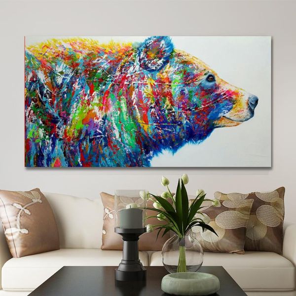 

paintings gatyztory frame bear animal diy painting by numbers modern wall art picture oil on canvas for living room 60x120cm