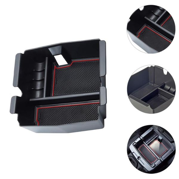 

car organizer center console storage box central container holder with 2 silicone pads