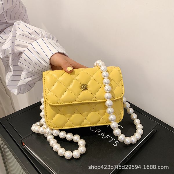 

female 2021 lingge pearl korean version small square mini one shoulder messenger bag fashion