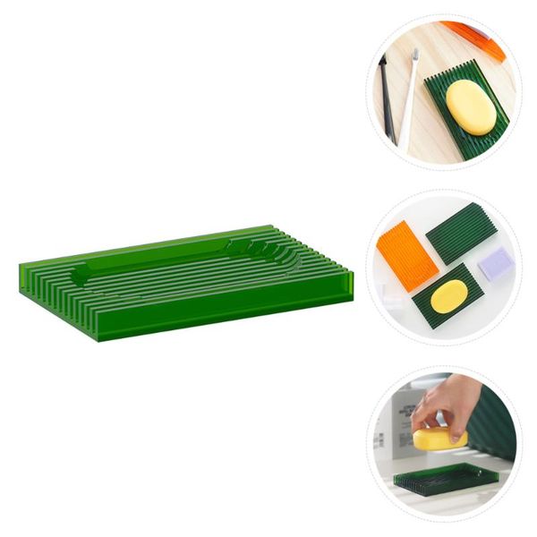 

soap dishes 1pc bathroom acrylic box draining creative holder green