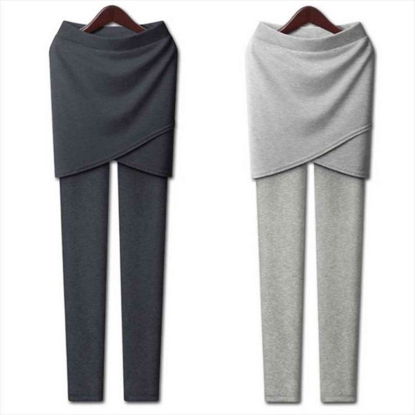 

skirt plus size fitness spring womens leggings pants cross side with ouc1238, Black