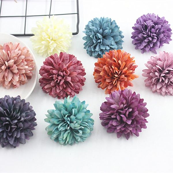 

decorative flowers & wreaths 5pcs 6cm artificial ball chrysanthemum dandelion flower decoration home living room wreath arrangement