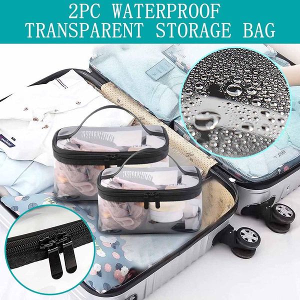 

travel cosmetic bags pvc with transparent water washing portable women's bag storage organizer clothing & wardrobe