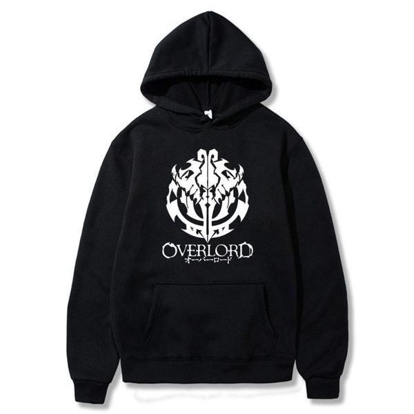 

men's hoodies & sweatshirts japanese anime overlord men clothing cartoon harajuku streetwear manga momonga graphic male cosplay clothes, Black