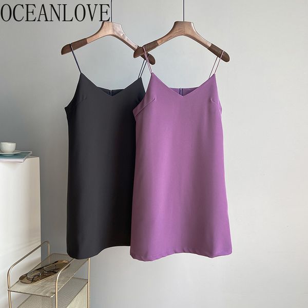 

solid v neck women dress ol all match spring summer dresses a-line loose korean fashion vestidos high waist 15579 210415, Black;gray