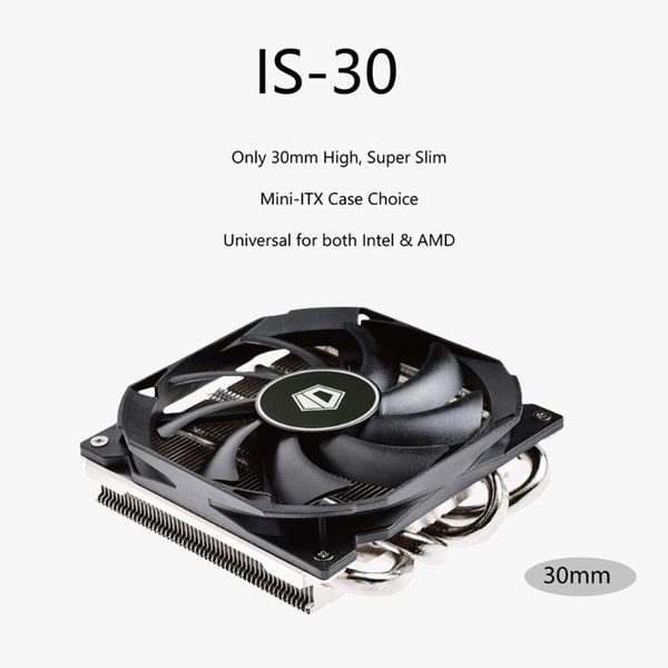

fans & coolings is-30 cpu cooler with pwm cooling fan for am4 intel lga 1150 1151 1155 1156 4pin ultra slim air