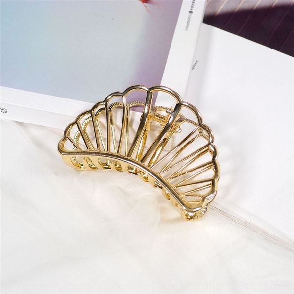 

XUW back of metal s french clip hair grab large shark clip horsetail headdress headdress barrettes hairpin, Golden;silver