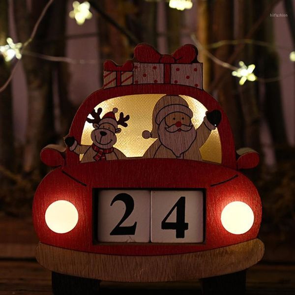 

christmas decorations ornaments car calendar with lights wooden creative