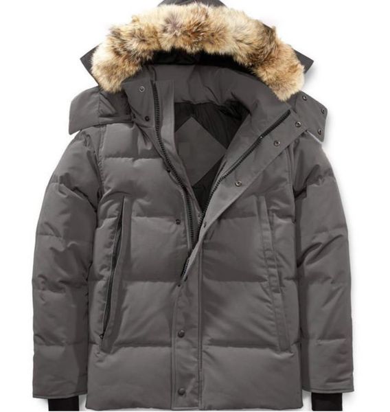 

men's down & parkas high-end custom white duck goose jacket parker fur hooded warm men zipper thick women 8334, Black