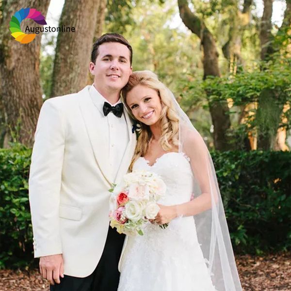 

men's suits & blazers ivory wedding groom wear slim fit men tuxedos terno 2pieces (jacket+pants) groomsman bridegroom blazer costu uw5k, White;black