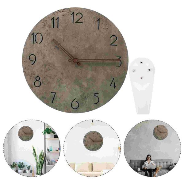 

wall clocks 1pc clock vintage for living room without battery (grey)