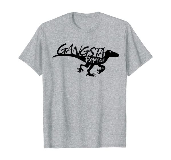 

funny raptor dinosaur t-shirt gansta raptor t-shirt t-shirt, White;black