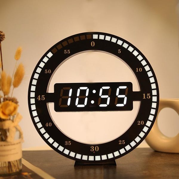 

wall clocks 3d led digital luminous large mute electronic temperature multi-function clock modern design nordic home decor