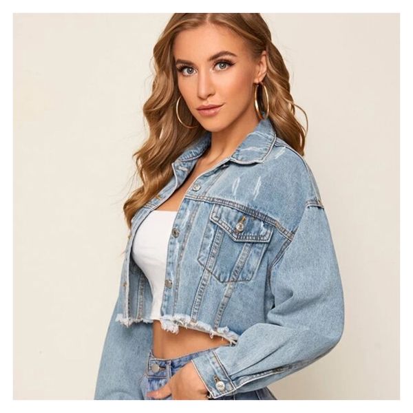 

denim for the women's fashionable short jacket, Black