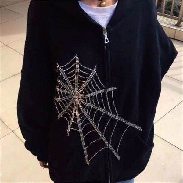 

women's hoodies & sweatshirts punk gothic hoodie, faerie grunge jacket, dark gym style, harajuku blazer with zipper, plus size u32c, Black