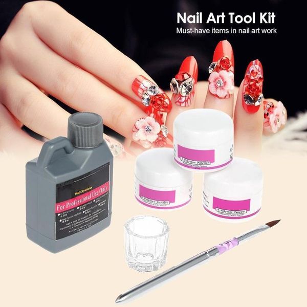 

1 acrylic nail art set liquid polymer powder tips forms manicure tool a1f5 kits